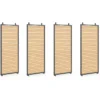 Pergola édition collector persiennes horizontales effet bois et toit rétractable 3x4M 4 pans modulables gris anthracite