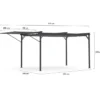 Pergola gris anthracite 3x4M avec auvent et toit réglable