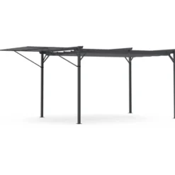 Pergola gris anthracite 3x4M avec auvent et toit réglable