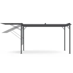 Pergola gris anthracite 3x4M avec auvent et toit réglable