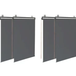 Pergola lames orientables et stores gris anthracite