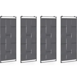 Pergola persienne 3x4 M gris anthracite avec toit rétractable et 4 pans modulables