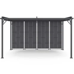 Pergola persienne 3x4 M gris anthracite avec toit rétractable et 4 pans modulables