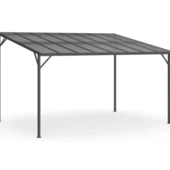 Pergola toit rigide en polycarbonate 3x4 M gris anthracite