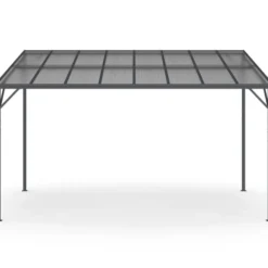 Pergola toit rigide en polycarbonate 3x4 M gris anthracite
