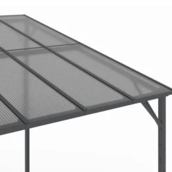 Pergola toit rigide en polycarbonate 3x4 M gris anthracite