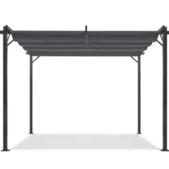 Pergola toit rétractable gris 3x4 M