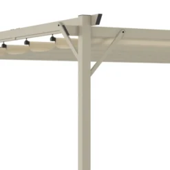 Pergola toit rétractable 4 pieds 3x4 M tonnelle structure beige et toile beige