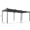 Pergola toit rétractable 3x6m gris anthracite et stores enrouleurs