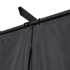 Pergola toit rétractable 3x4m gris avec 4 rideaux