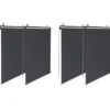 Pergola 3x3 m toit rétractable gris anthracite et stores enrouleurs