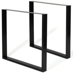 Pieds de table carrés en métal noir design industriel