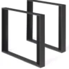 2 pieds de table carrés noir 75 cm