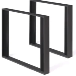 2 pieds de table carrés noir 75 cm