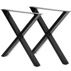 Pieds de table en X en métal noir