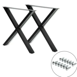Pieds de table en X en métal noir