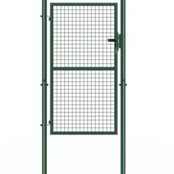 Portillon de jardin 105 x 175 cm en acier avec serrure et poignée vert