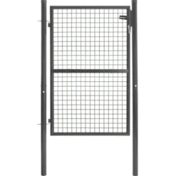 Portillon gris anthracite jardin en acier 105 x 125 cm