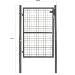 Portillon gris anthracite jardin en acier 105 x 125 cm