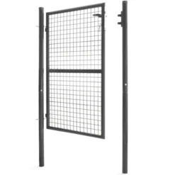 Portillon gris anthracite jardin en acier 105 x 125 cm