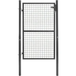 Portillon gris anthracite jardin en acier 105 x 150 cm
