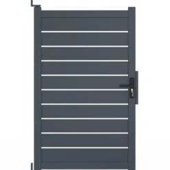 Portillon 100x160 cm en aluminium ajouré gris anthracite