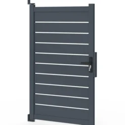 Portillon 100x160 cm en aluminium ajouré gris anthracite