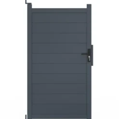 Portillon 100x180 cm en aluminium gris anthracite
