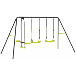 Portique balançoire 3 agrès pour jardin extérieur