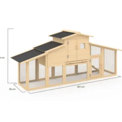 Poulailler XXL en bois avec pondoir
