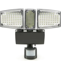 Projecteur LED solaire 3 spots 178 LED avec détecteur de mouvement
