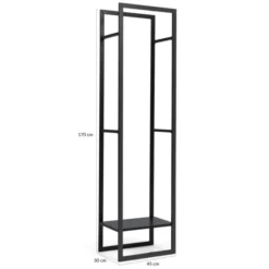 Range bûches vertical en acier noir et accessoires