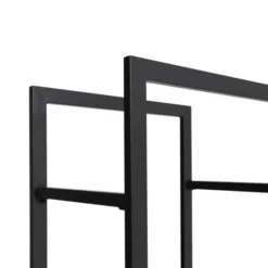 Range bûches vertical en acier noir et accessoires
