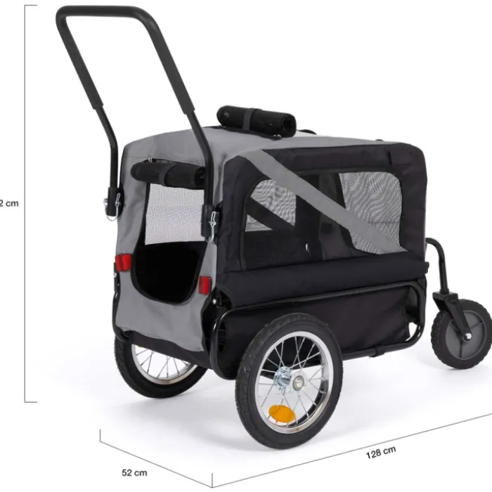 Remorque à vélo pour chien avec réflecteurs