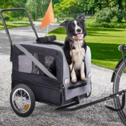 Remorque à vélo pour chien avec réflecteurs