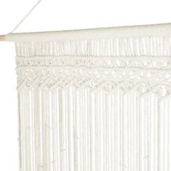 Rideau bohème beige en macramé