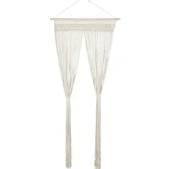 Rideau bohème beige en macramé