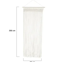 Rideau bohème beige en macramé