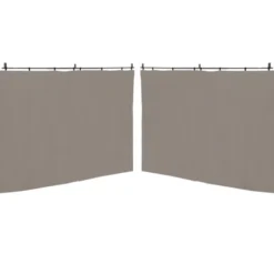 Rideaux de 3 et 4 M avec fermeture éclair pour pergola taupe : lot de 2