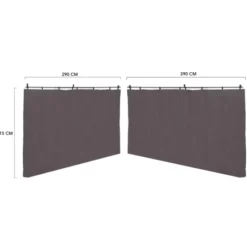 Rideaux extérieurs pour pergola 3x4m gris