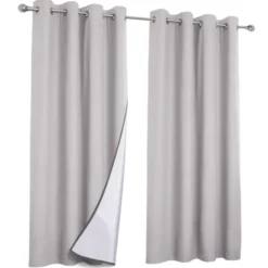 Rideaux occultants thermiques gris clair