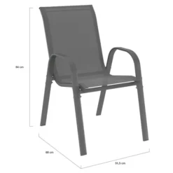 Salon de jardin avec 8 chaises empilables