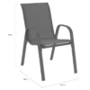 Salon de jardin avec table 150 cm et 6 chaises empilables mix color et acier