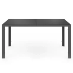 Salon de jardin avec table 150 cm et 6 chaises empilables mix color et acier
