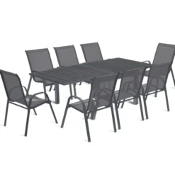 Salon de jardin avec table extensible 8 places