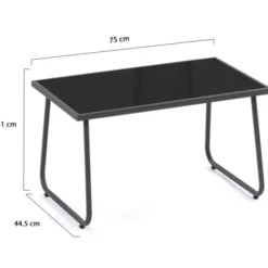 Salon de jardin bas 6 places gris anthracite
