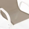 Salon de jardin blanc et beige table 190 cm et 8 chaises empilables