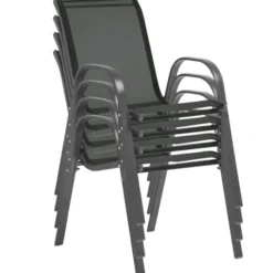 Salon de jardin bois et gris anthracite avec table extensible et 12 chaises