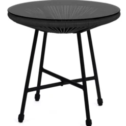 Salon de jardin fil plastique noir
