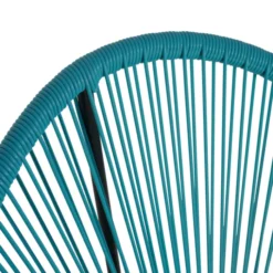 Salon de jardin fil plastique bleu